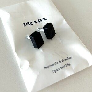 PRADA High Heel Spare Replacement Lifts Tips Black Rectangular